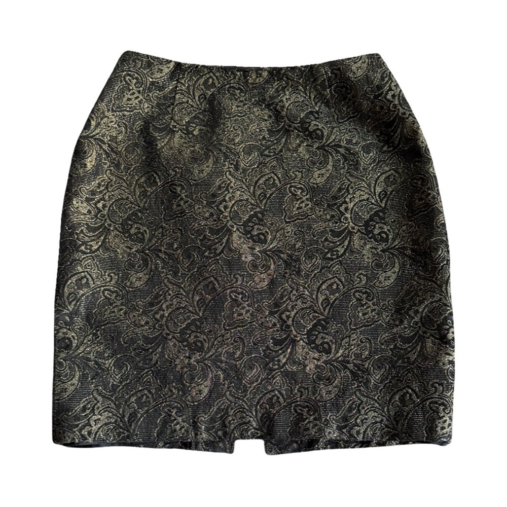 Vintage Goth Georgiou Studio, size 6. Black and Gold Paisley Skirt